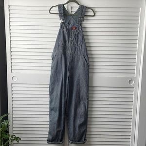 DICKIES OVERALLS RAILROAD SRIPE BLUE & WHITE DENIM